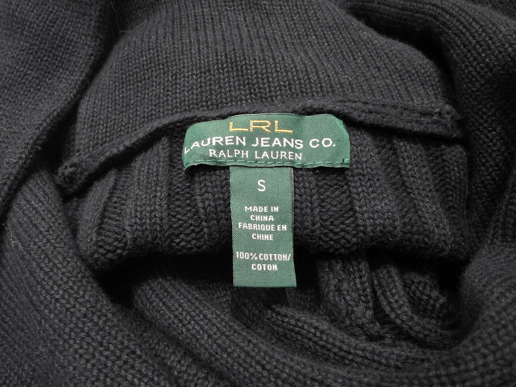 Sueter Ralph Lauren De Muer Cuello Alto Negro Talla Chica