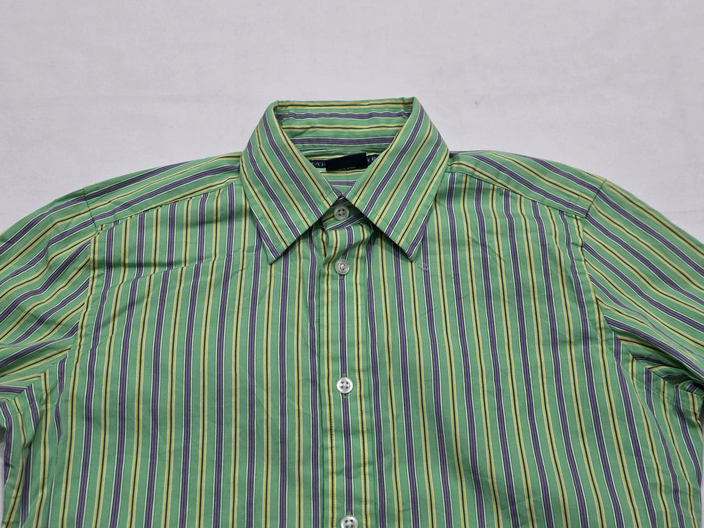 Camisa Ralph Lauren De Mujer Talla 4 Verde Rayada