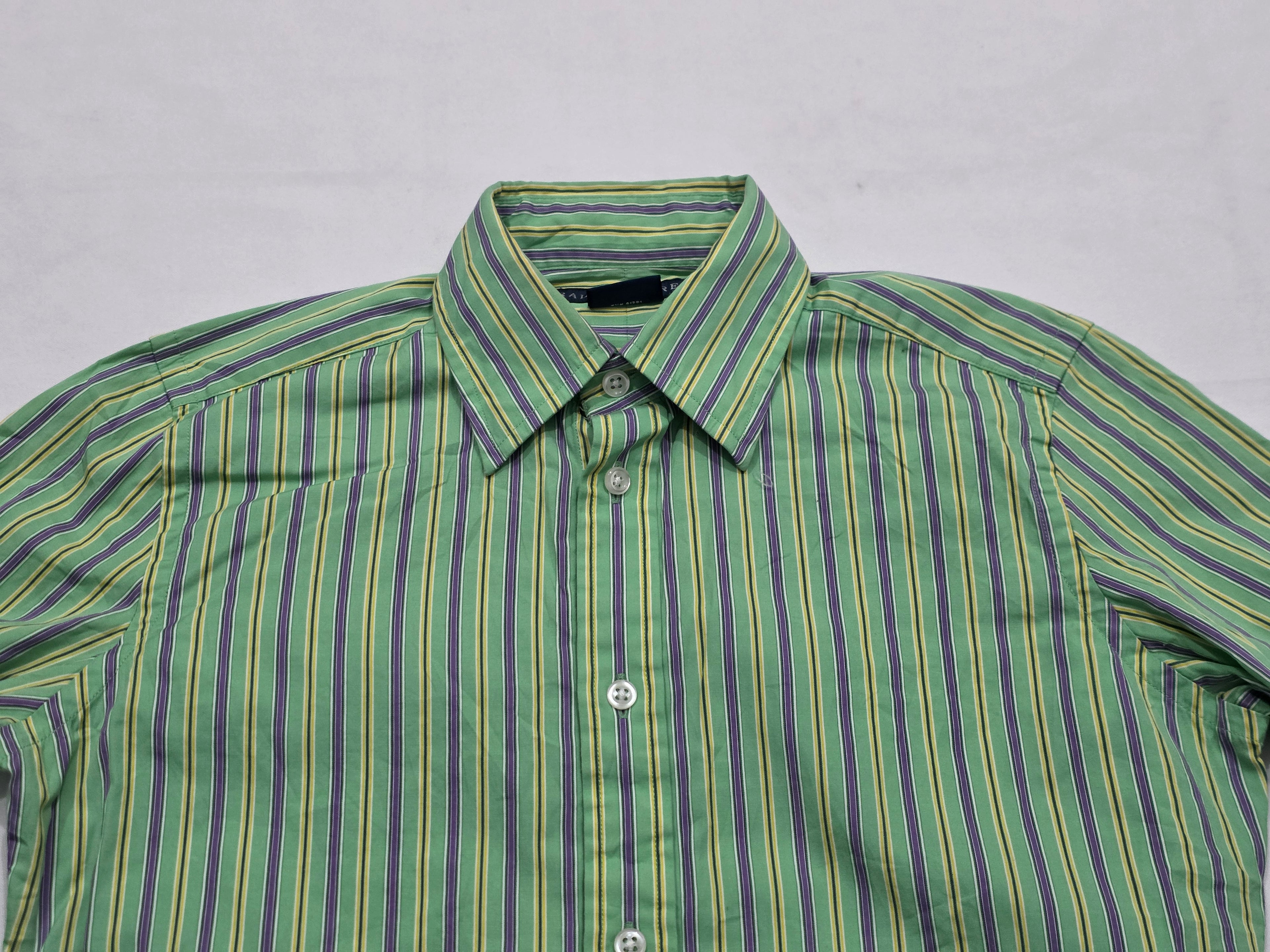Camisa Ralph Lauren De Mujer Talla 4 Verde Rayada