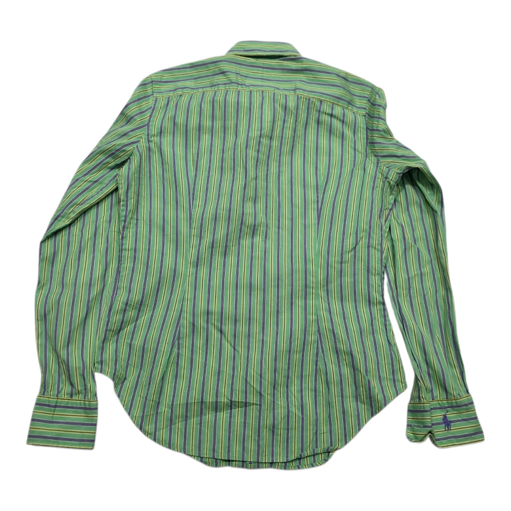Camisa Ralph Lauren De Mujer Talla 4 Verde Rayada