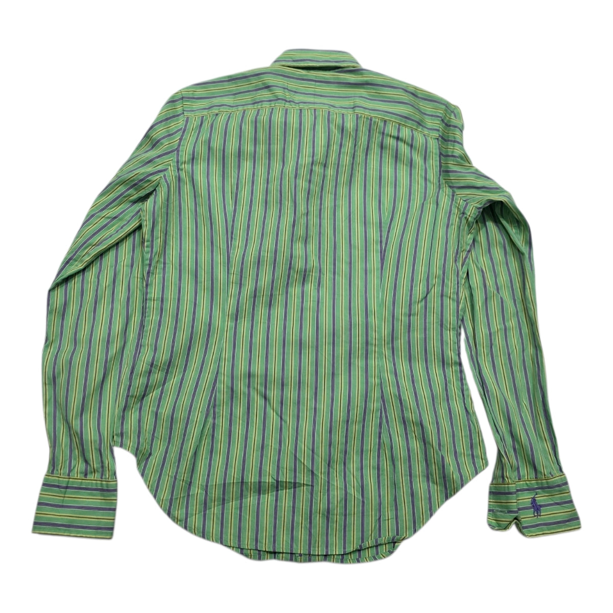Camisa Ralph Lauren De Mujer Talla 4 Verde Rayada