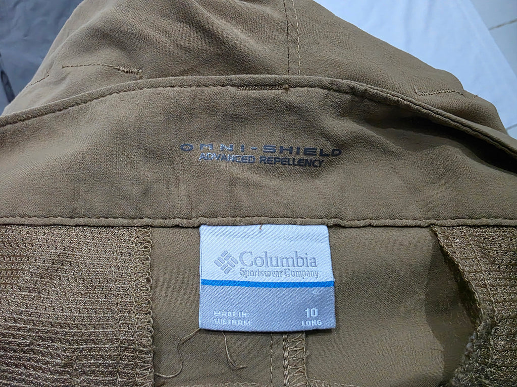 Pantalon Columbia Talla 10 Long Color Cafe Mujer Omnishade