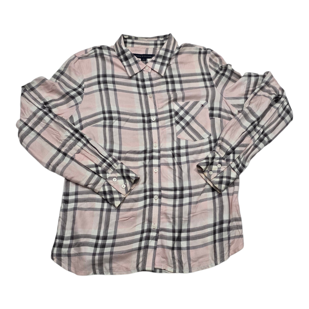 Camisa Tommy Hilfiger Mujer Mediana Color Rosa Cuadriculada