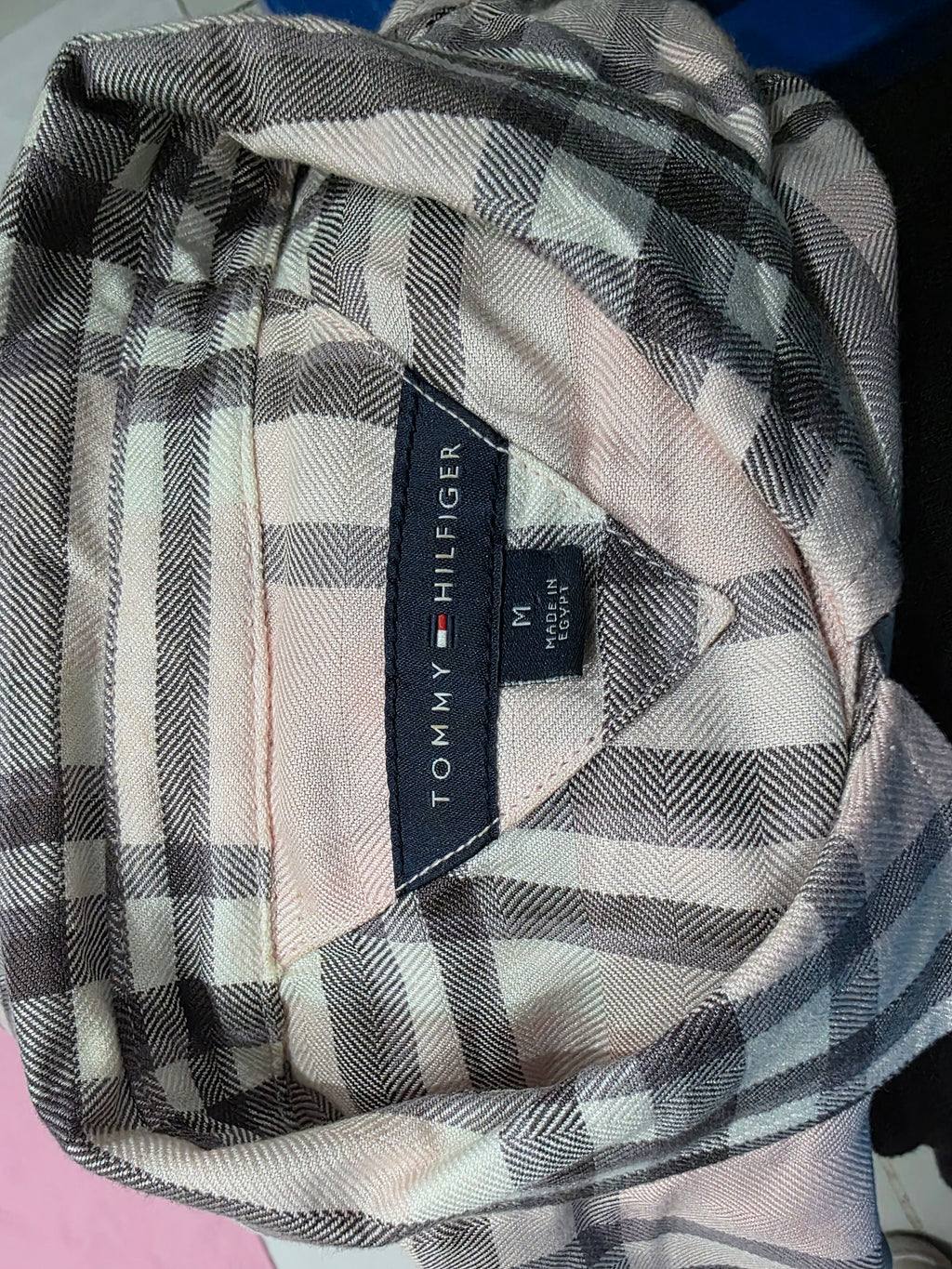 Camisa Tommy Hilfiger Mujer Mediana Color Rosa Cuadriculada