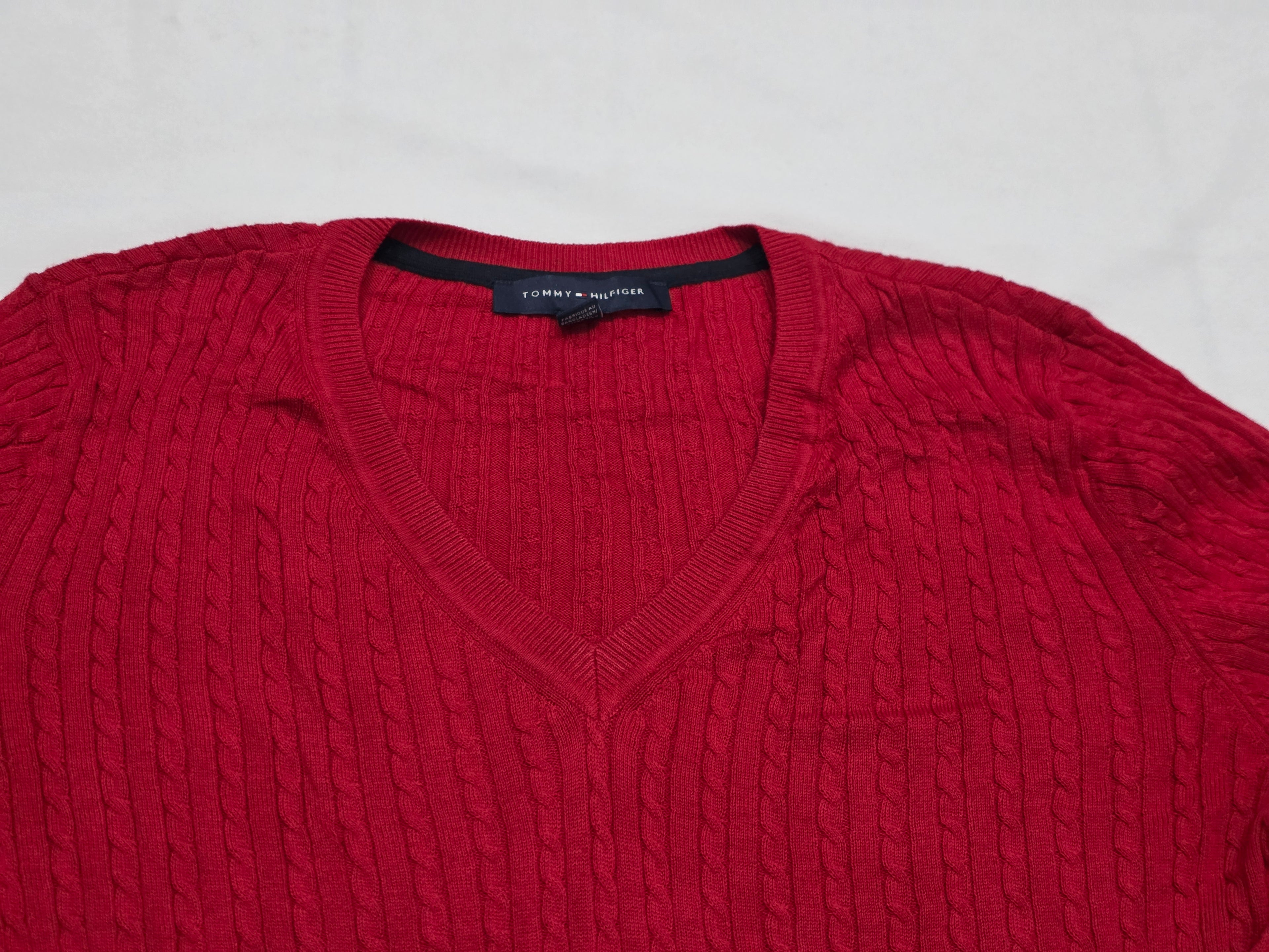 Sueter Tommy Hilfiger Mujer Mediana Color Rojo Cuello V
