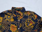 Camisa Ralph Lauren Mujer Mediana Petite Azul Con Dorado