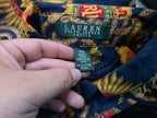 Camisa Ralph Lauren Mujer Mediana Petite Azul Con Dorado