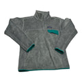 Chamarra Ligera Patagonia Gris Con Verde De Mujer Grande