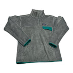 Chamarra Ligera Patagonia Gris Con Verde De Mujer Grande