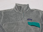 Chamarra Ligera Patagonia Gris Con Verde De Mujer Grande
