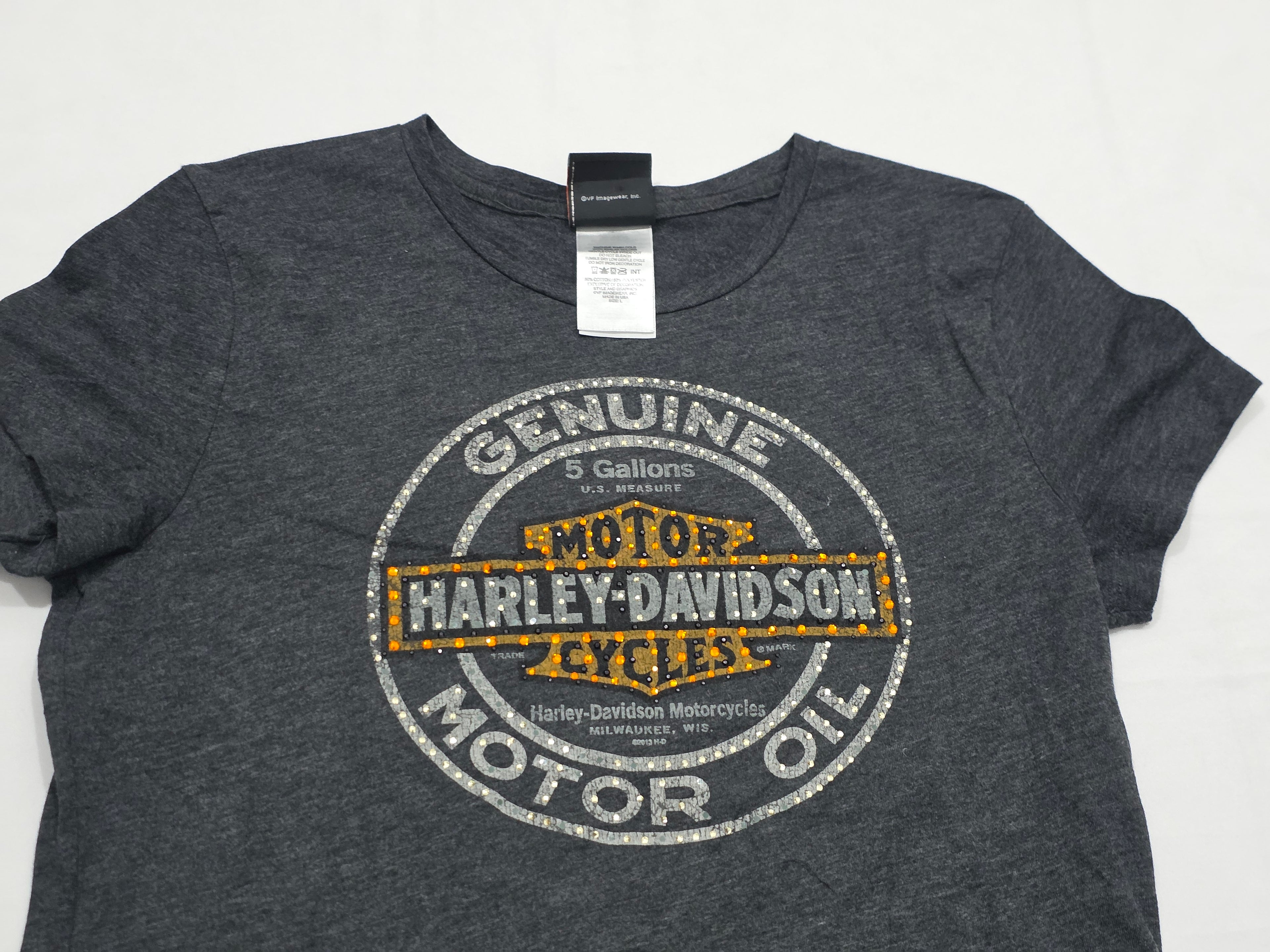 Playera Harley Davidson De Mujer Grande Gris