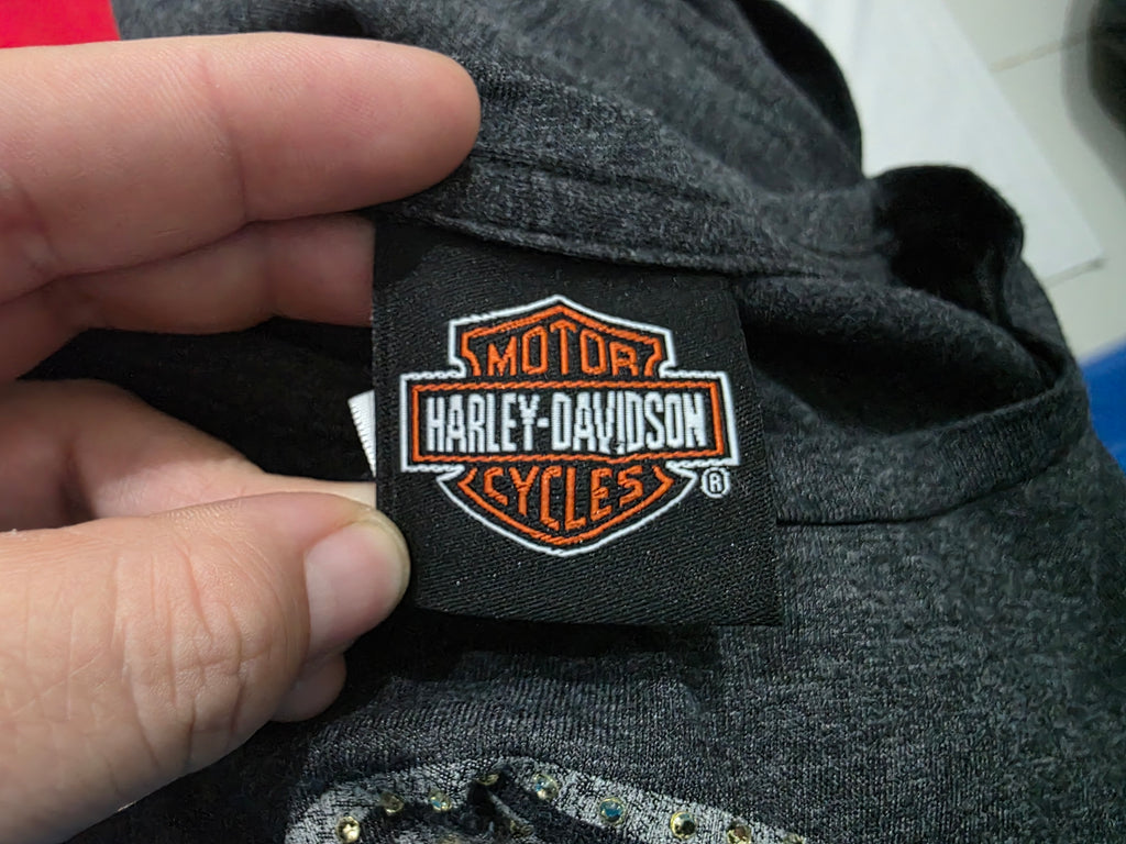 Playera Harley Davidson De Mujer Grande Gris