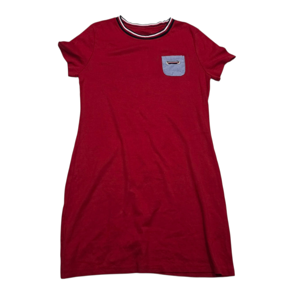 Vestido Tommy Hilfiger Mujer Talla Grande Rojo Manga Corta
