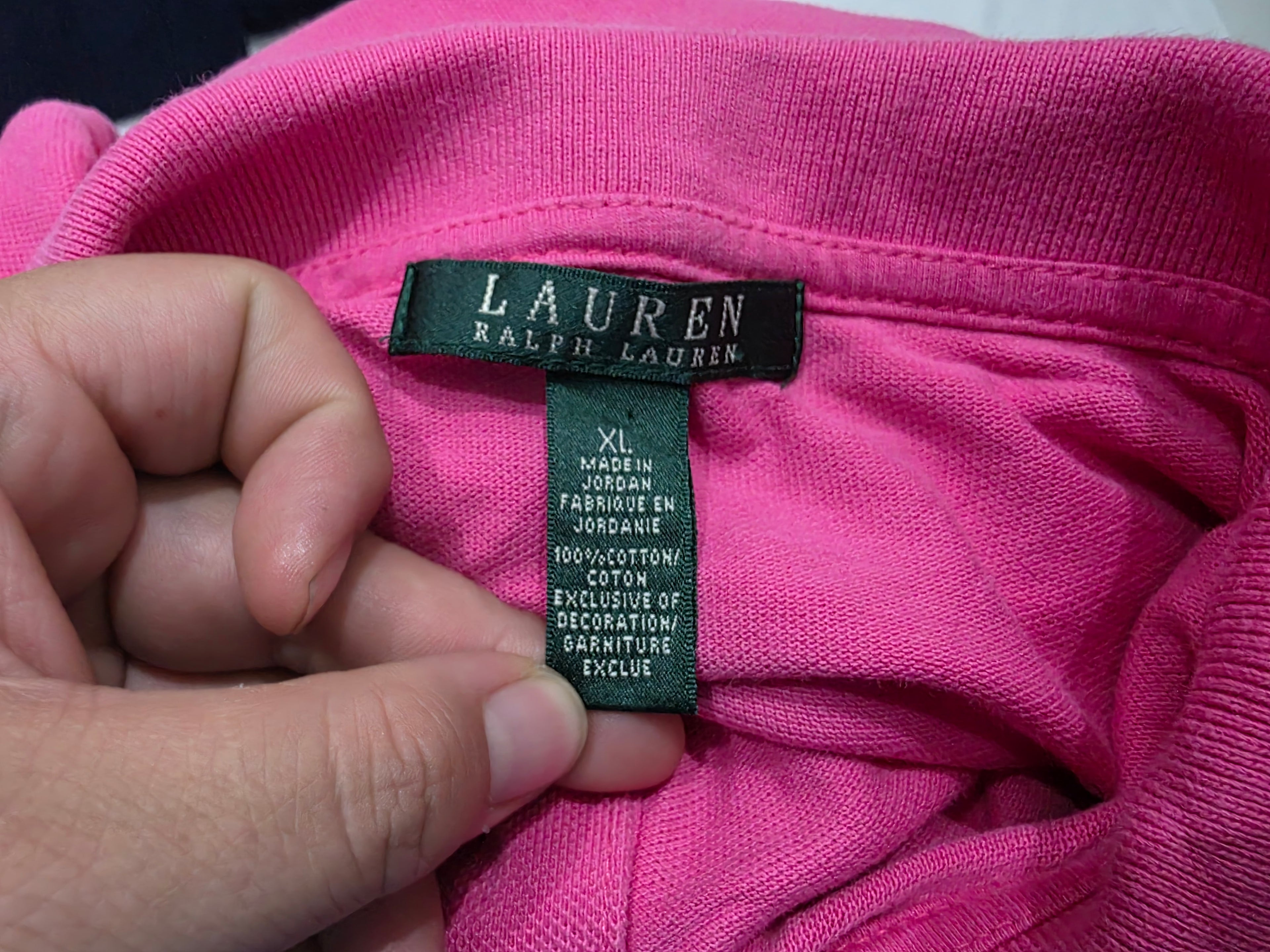 Playera Ralph Lauren Cuello Polo Mujer Extra Grande Rosa