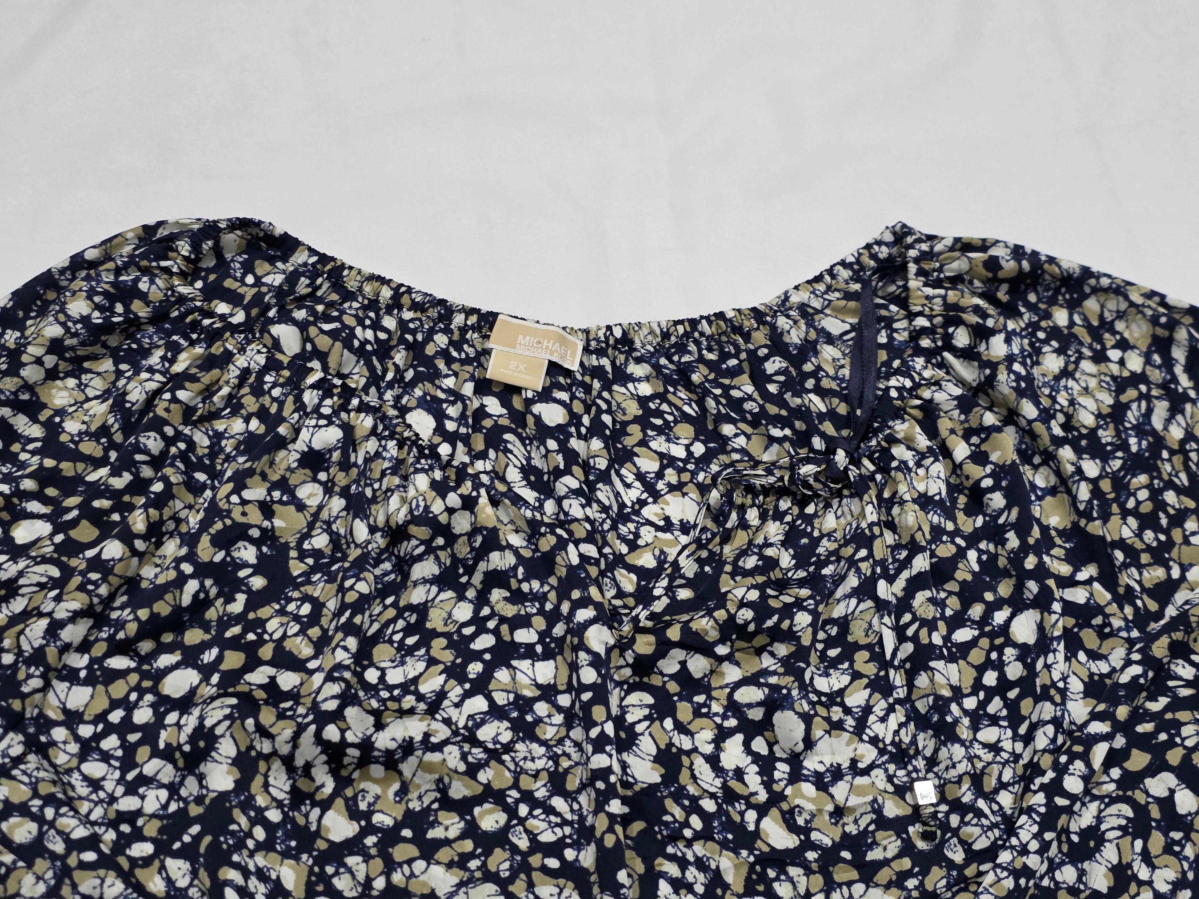 Blusa Michael Kors De Mujer Talla 2x Azul/cafe
