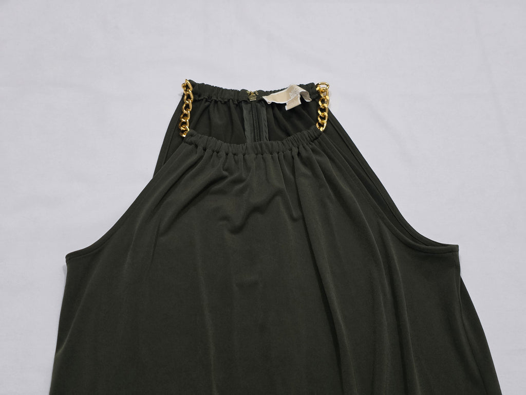Vestido Michael Kors Extra Chico Color Verde Con Cadenas