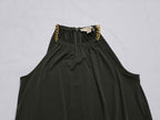 Vestido Michael Kors Extra Chico Color Verde Con Cadenas