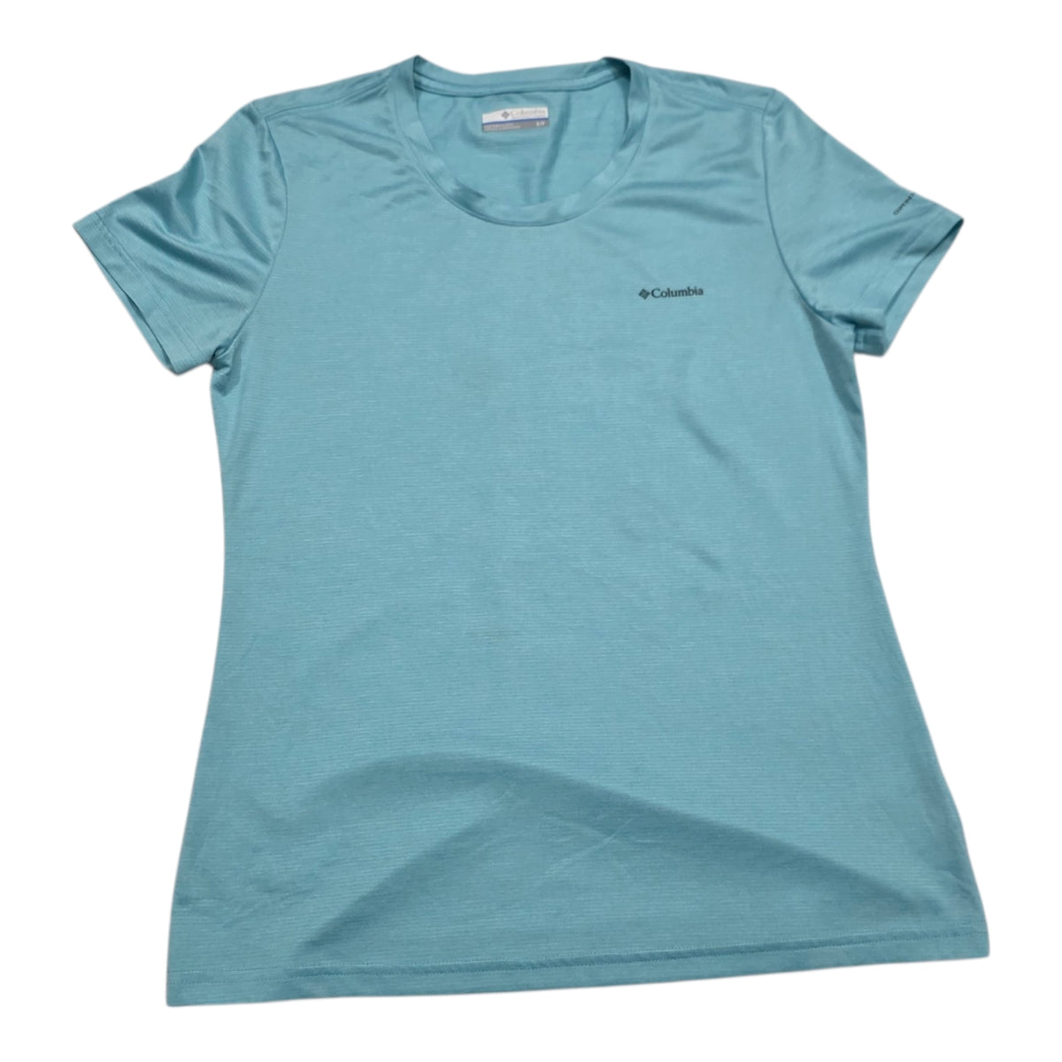 Playera Columbia De Mujer Celeste Talla Chica Manga Corta