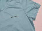 Playera Columbia De Mujer Celeste Talla Chica Manga Corta