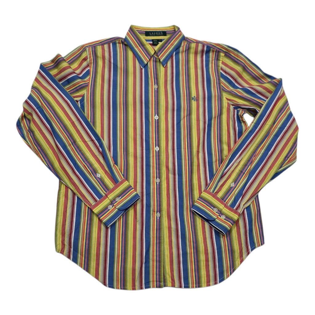 Camisa Ralph Lauren Mujer Talla Chica Amarillo Con Lineas