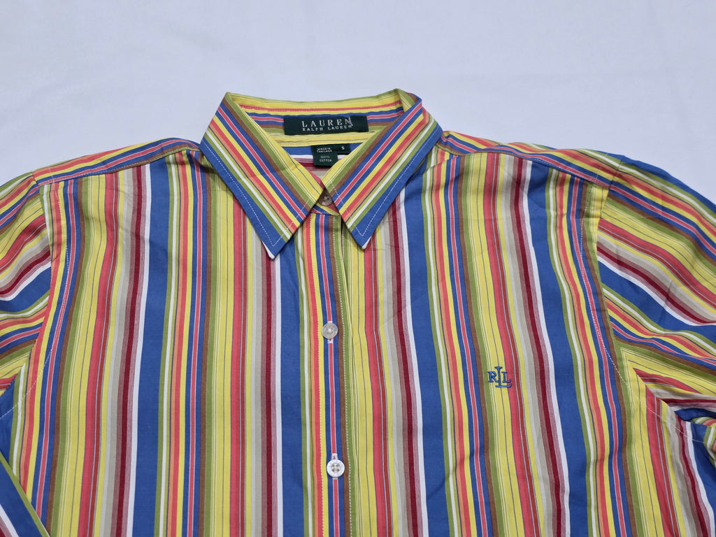 Camisa Ralph Lauren Mujer Talla Chica Amarillo Con Lineas