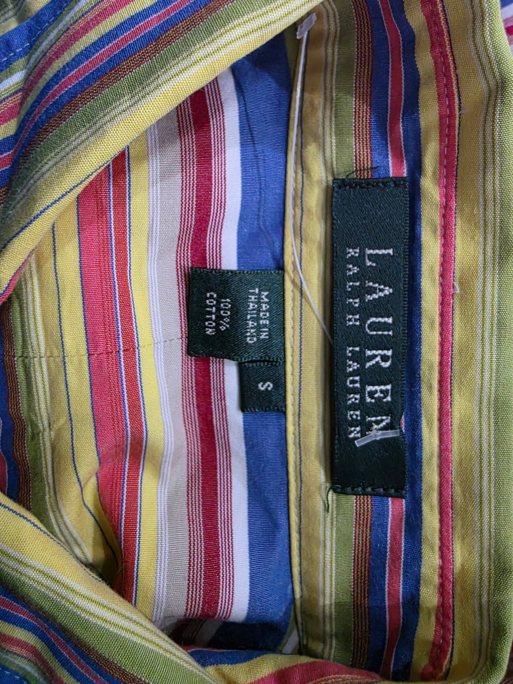 Camisa Ralph Lauren Mujer Talla Chica Amarillo Con Lineas