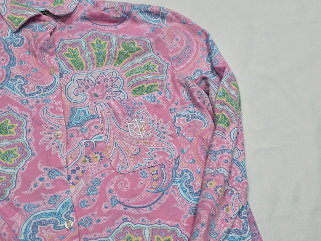Camison Ralph Lauren De Mujer Talla Chica Rosa Con Figuras
