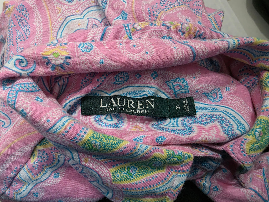 Camison Ralph Lauren De Mujer Talla Chica Rosa Con Figuras