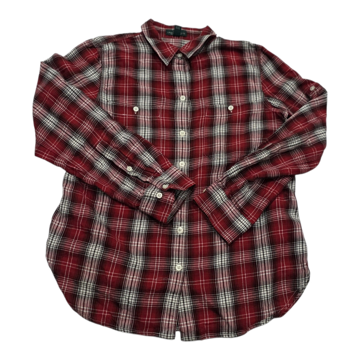 Camisa Ralph Lauren Mujer Mediana Color Rojo Con Cuadros