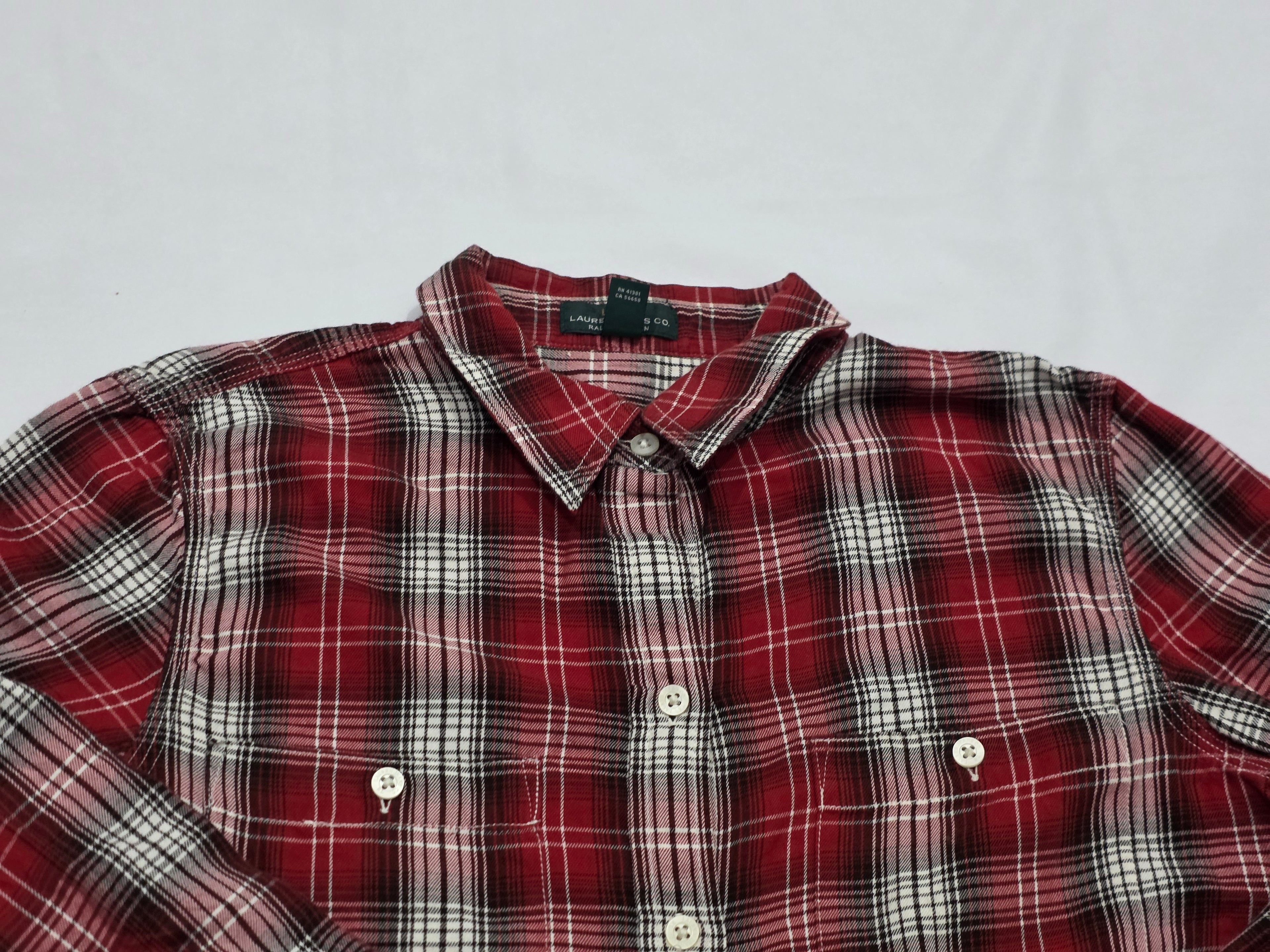Camisa Ralph Lauren Mujer Mediana Color Rojo Con Cuadros