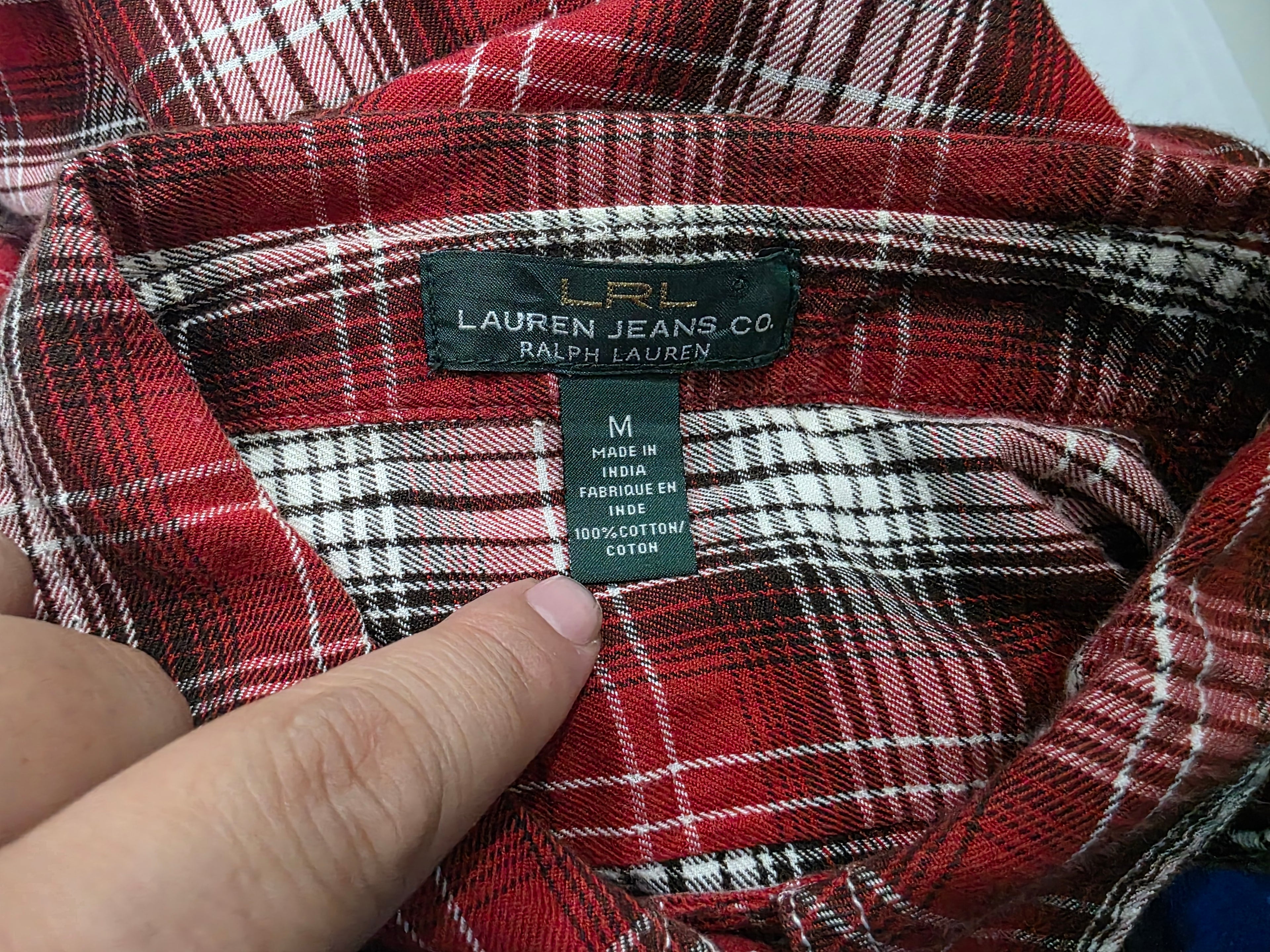 Camisa Ralph Lauren Mujer Mediana Color Rojo Con Cuadros