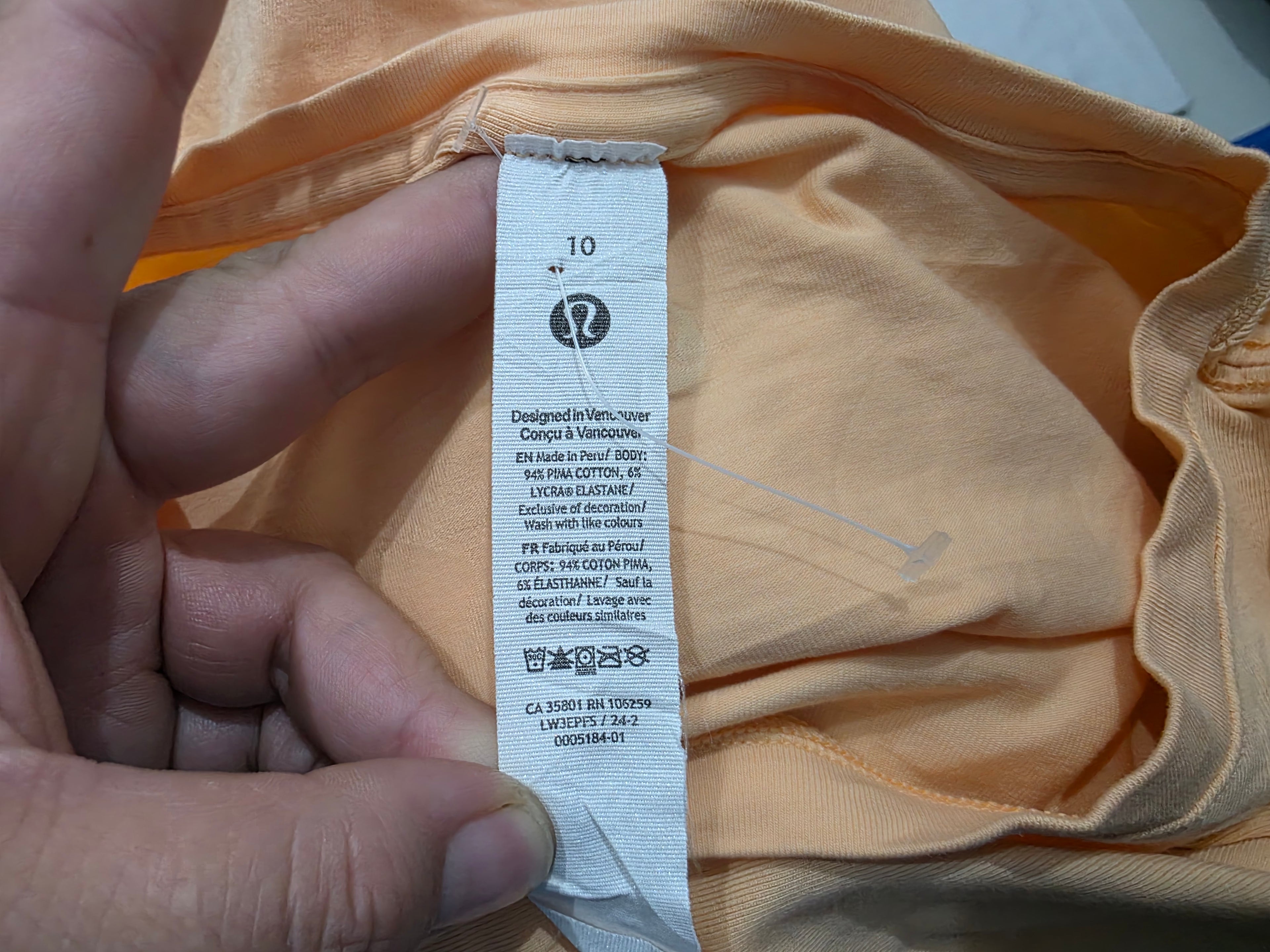 Playera Lululemon D Mujer Talla 10 Color Naranja Manga Corta