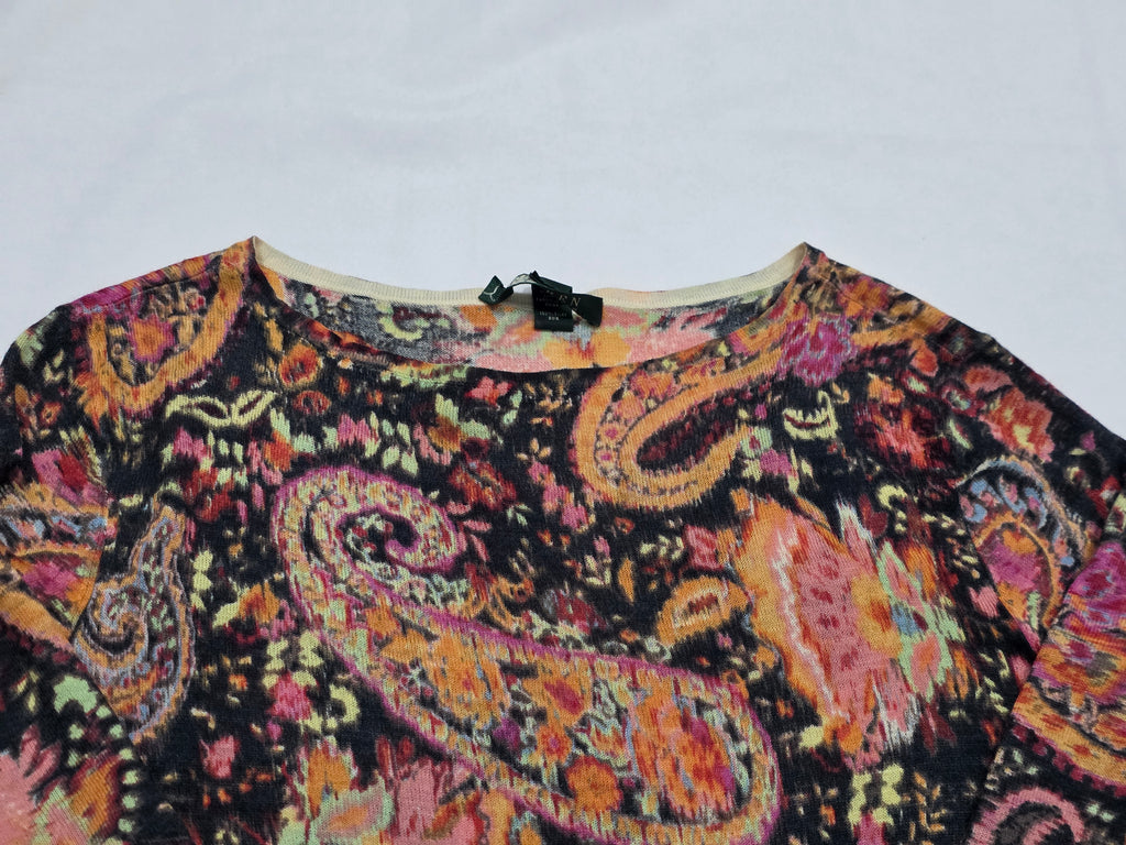 Blusa Ralph Lauren De Seda Talla Grande Multicolor