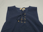 Blusa Michael Kors Azul Sin Mangas Talla Grande Con Cordones