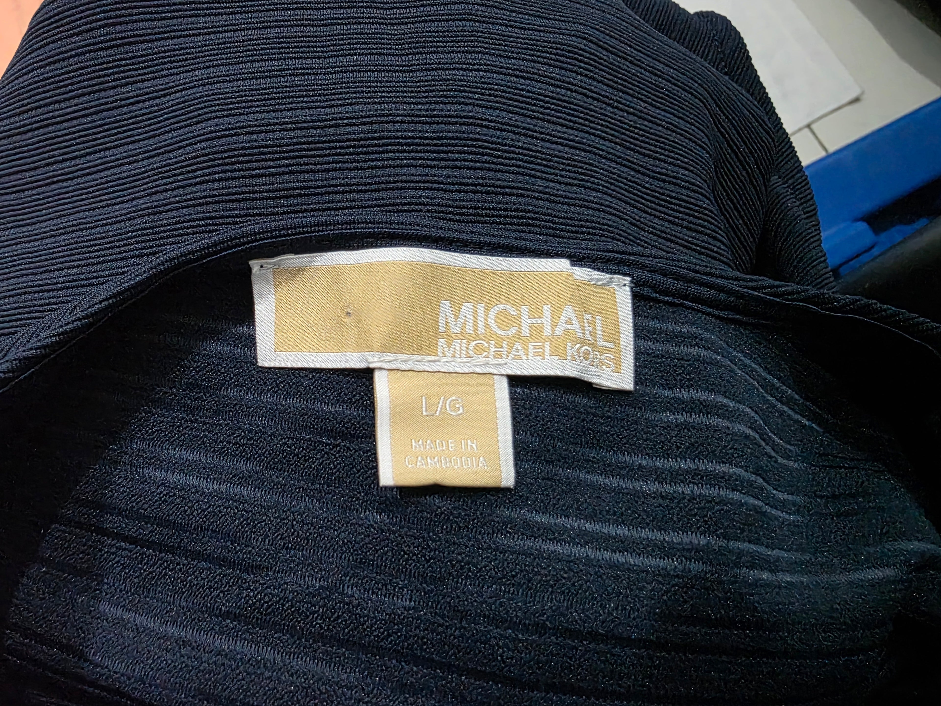 Blusa Michael Kors Azul Sin Mangas Talla Grande Con Cordones