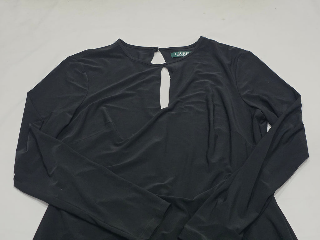 Vestido Ralph Lauren Mujer Talla 14 Color Negro Manga Larga