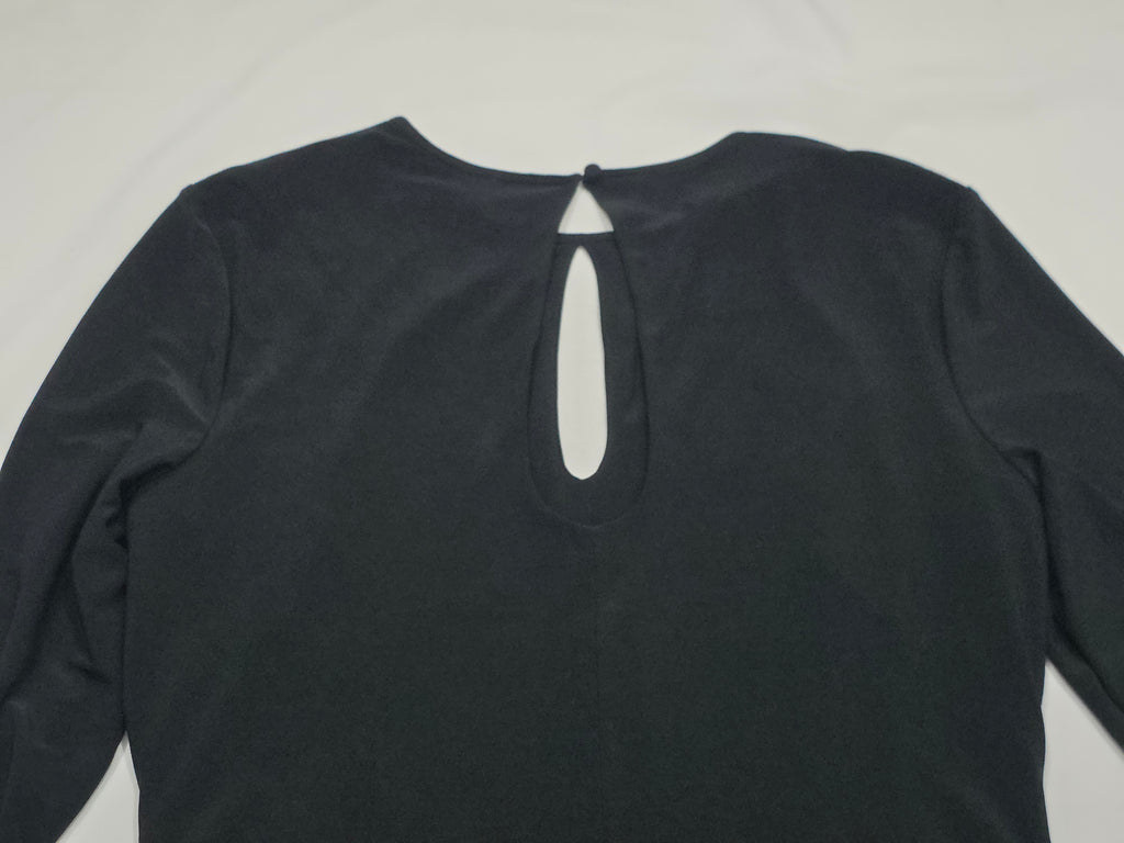 Vestido Ralph Lauren Mujer Talla 14 Color Negro Manga Larga