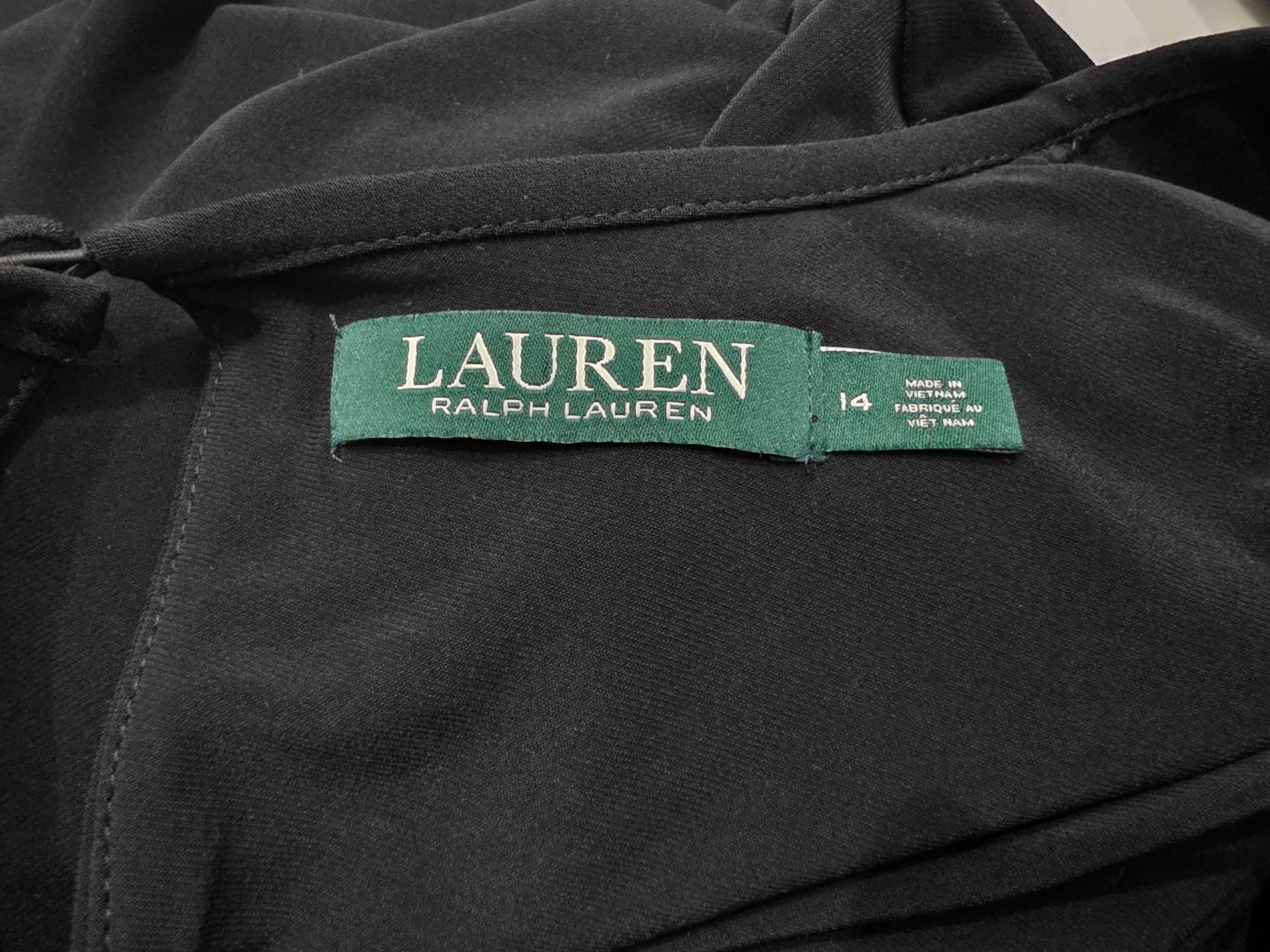 Vestido Ralph Lauren Mujer Talla 14 Color Negro Manga Larga