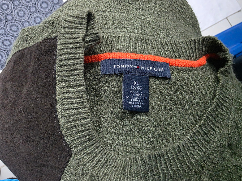 Sueter Tommy Hilfiger Mujer Extra Grande Verde Con Cafe