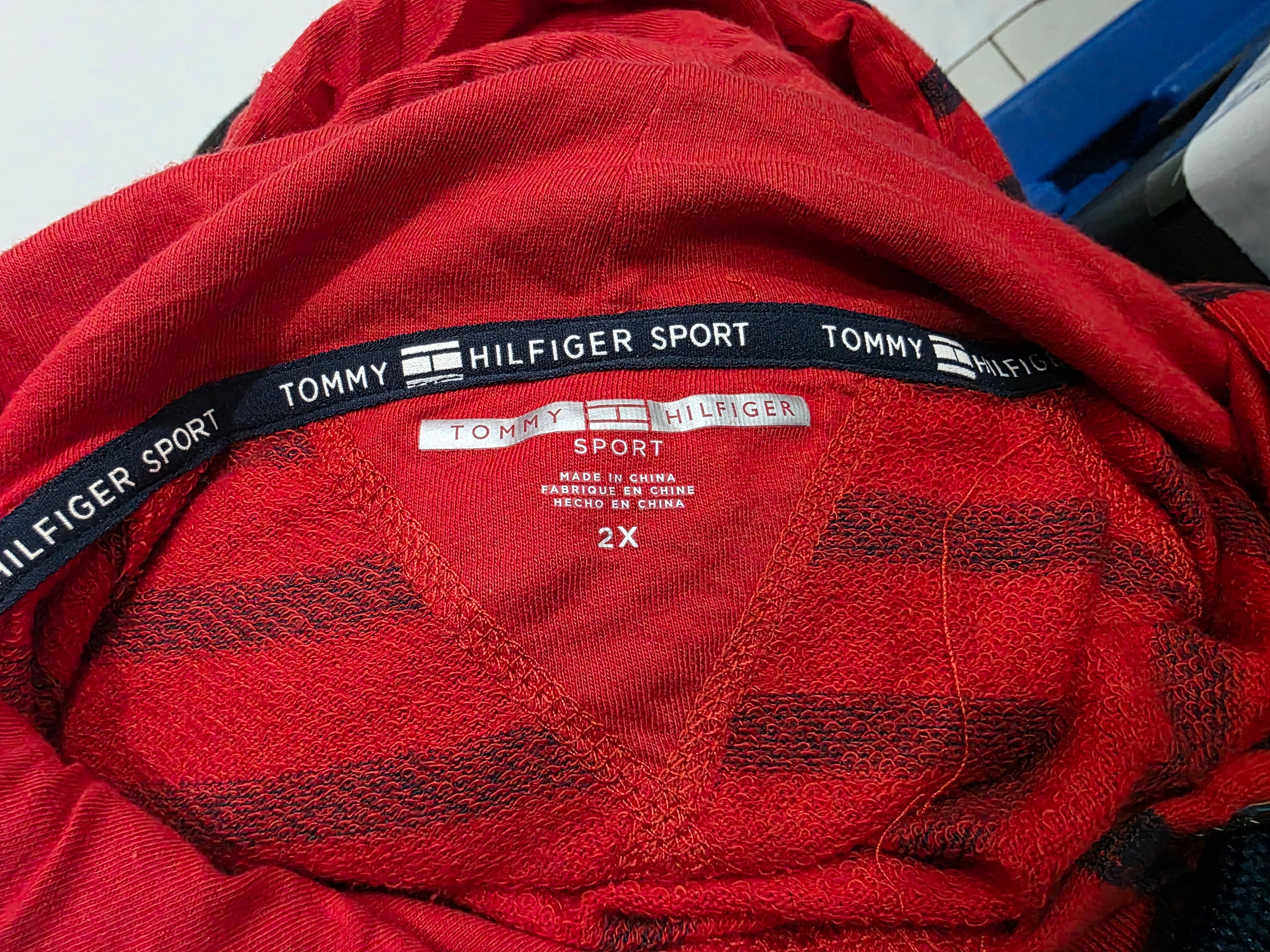 Sudadera Tommy Hilfiger De Mujer Talla 2x Roja Con Rayas