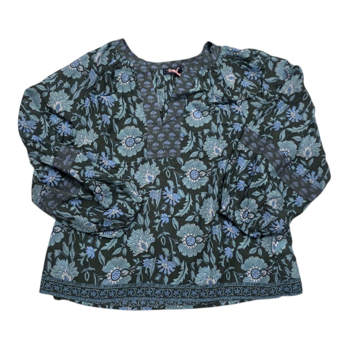 Blusa Vineyard Vines Mujer Verde/azul Floreada Extra Chica