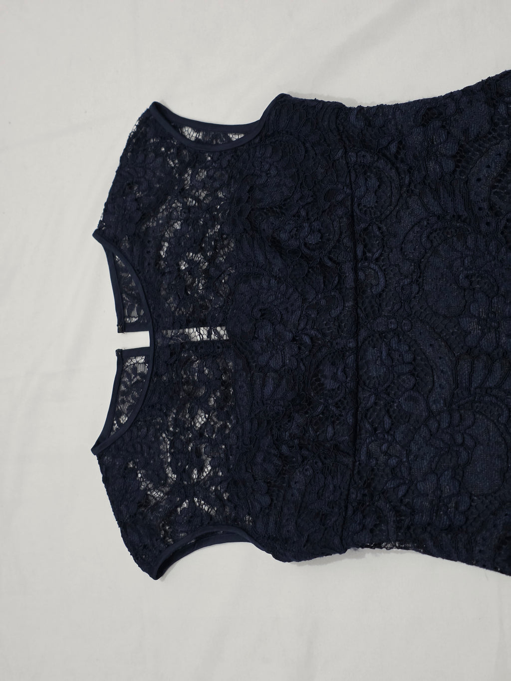 Vestido De Encaje Ralph Lauren De Mujer Talla 2 Azul Marino