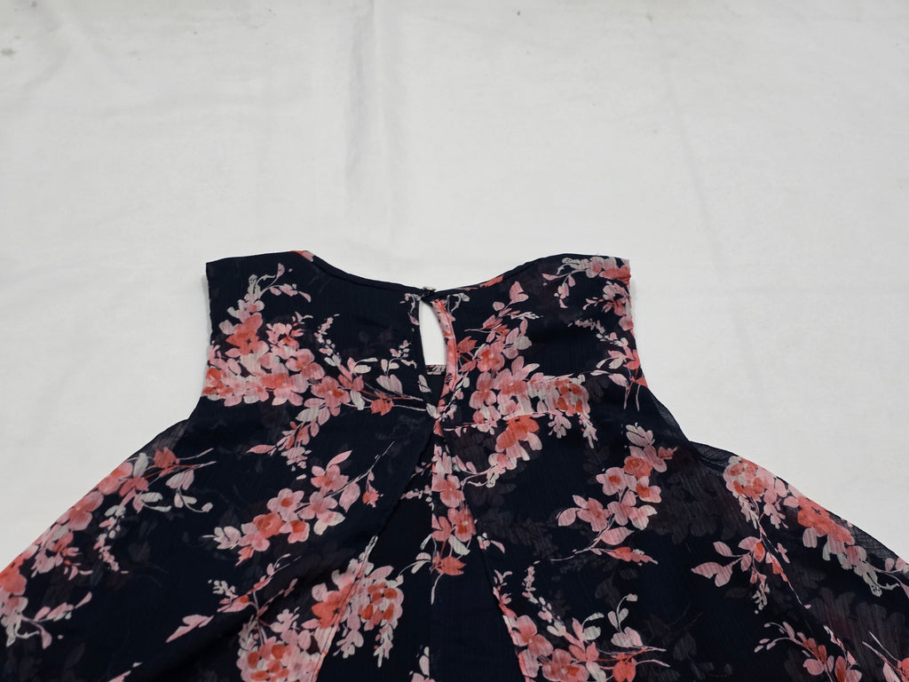 Vestido Sin Mangas Tommy Hilfiger Mujer Talla 6 Azul Flores
