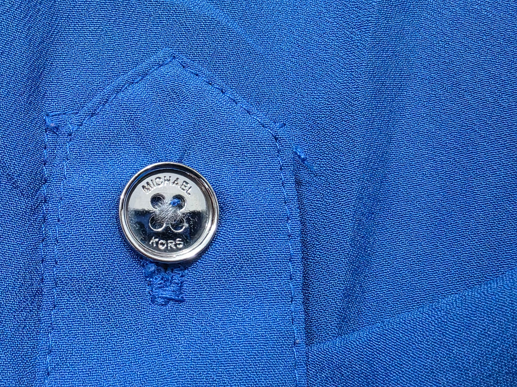 Blusa Michael Kors De Mujer Talla Chica Azul Con Plateado