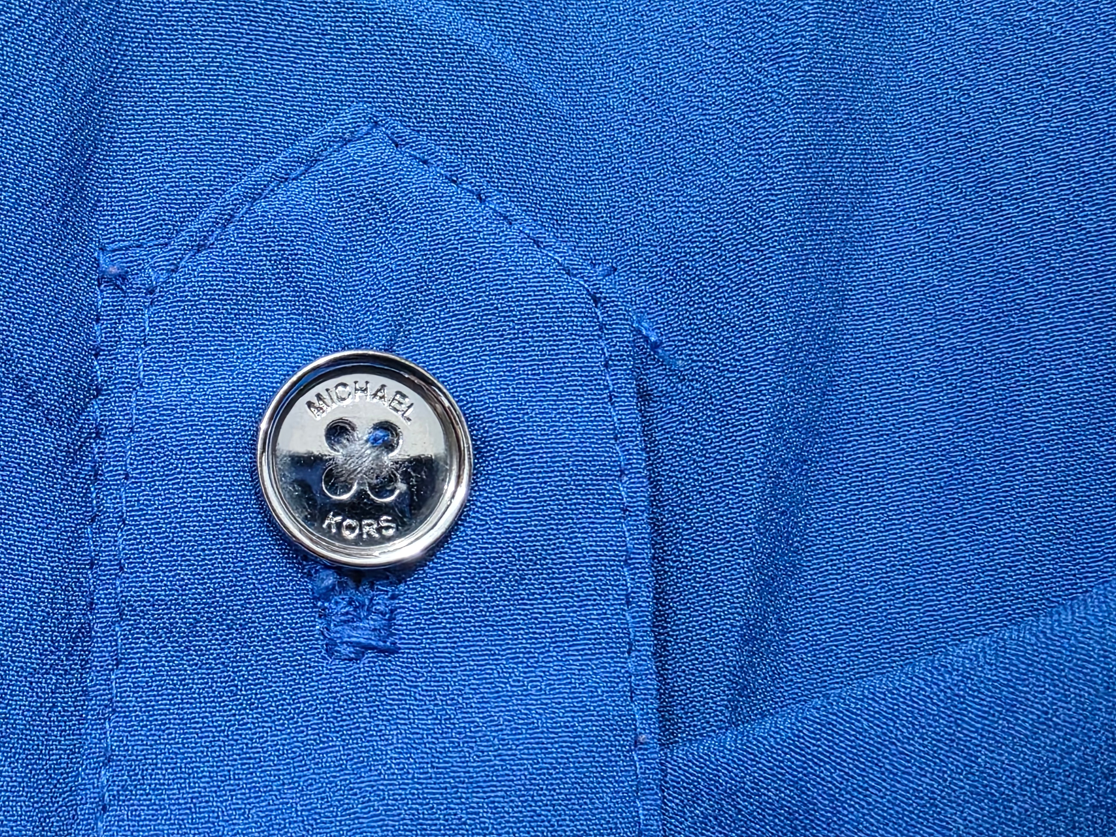 Blusa Michael Kors De Mujer Talla Chica Azul Con Plateado