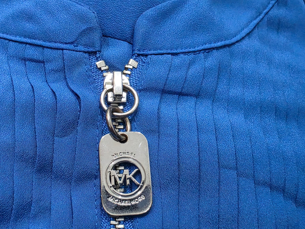 Blusa Michael Kors De Mujer Talla Chica Azul Con Plateado