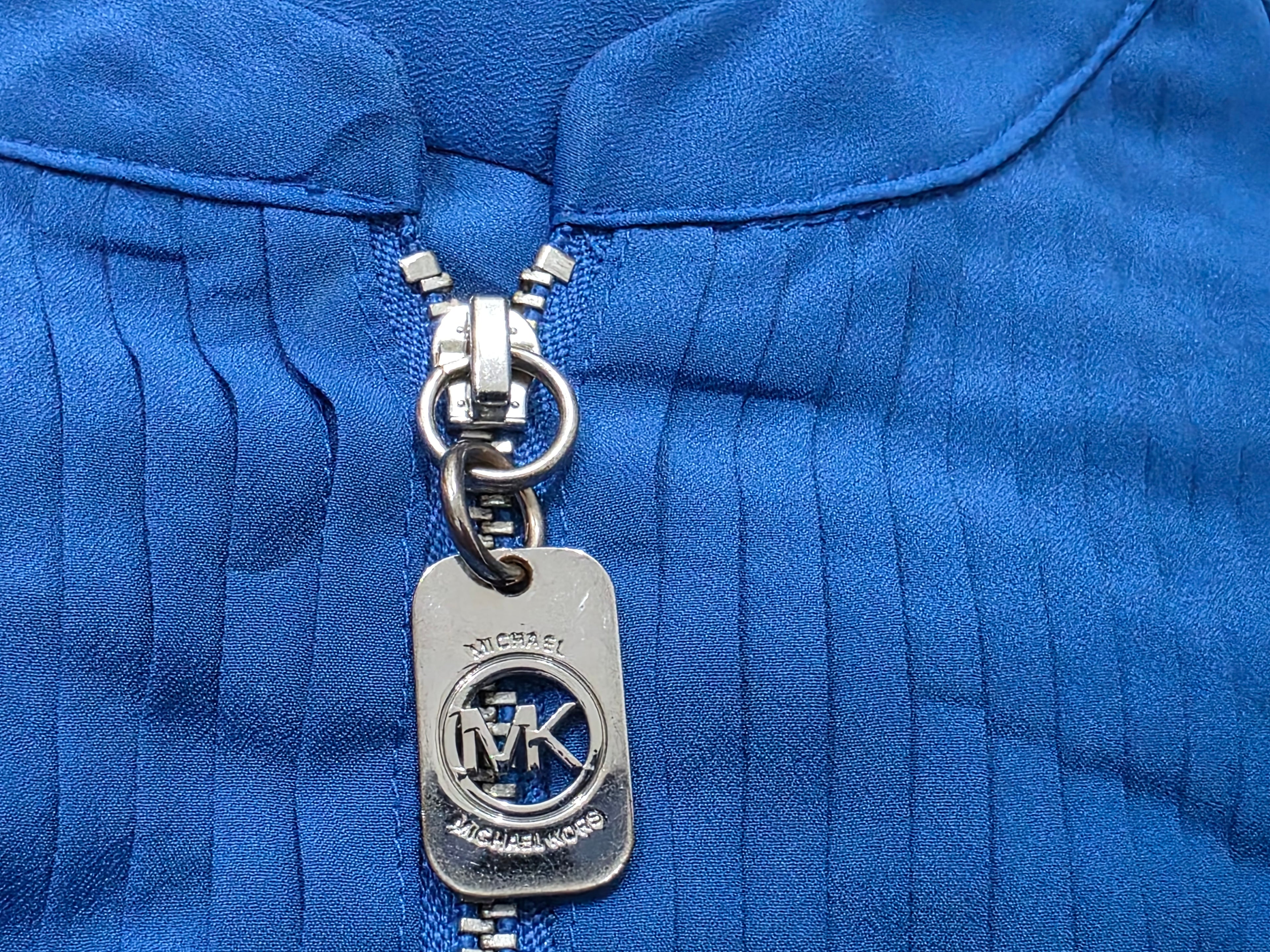 Blusa Michael Kors De Mujer Talla Chica Azul Con Plateado