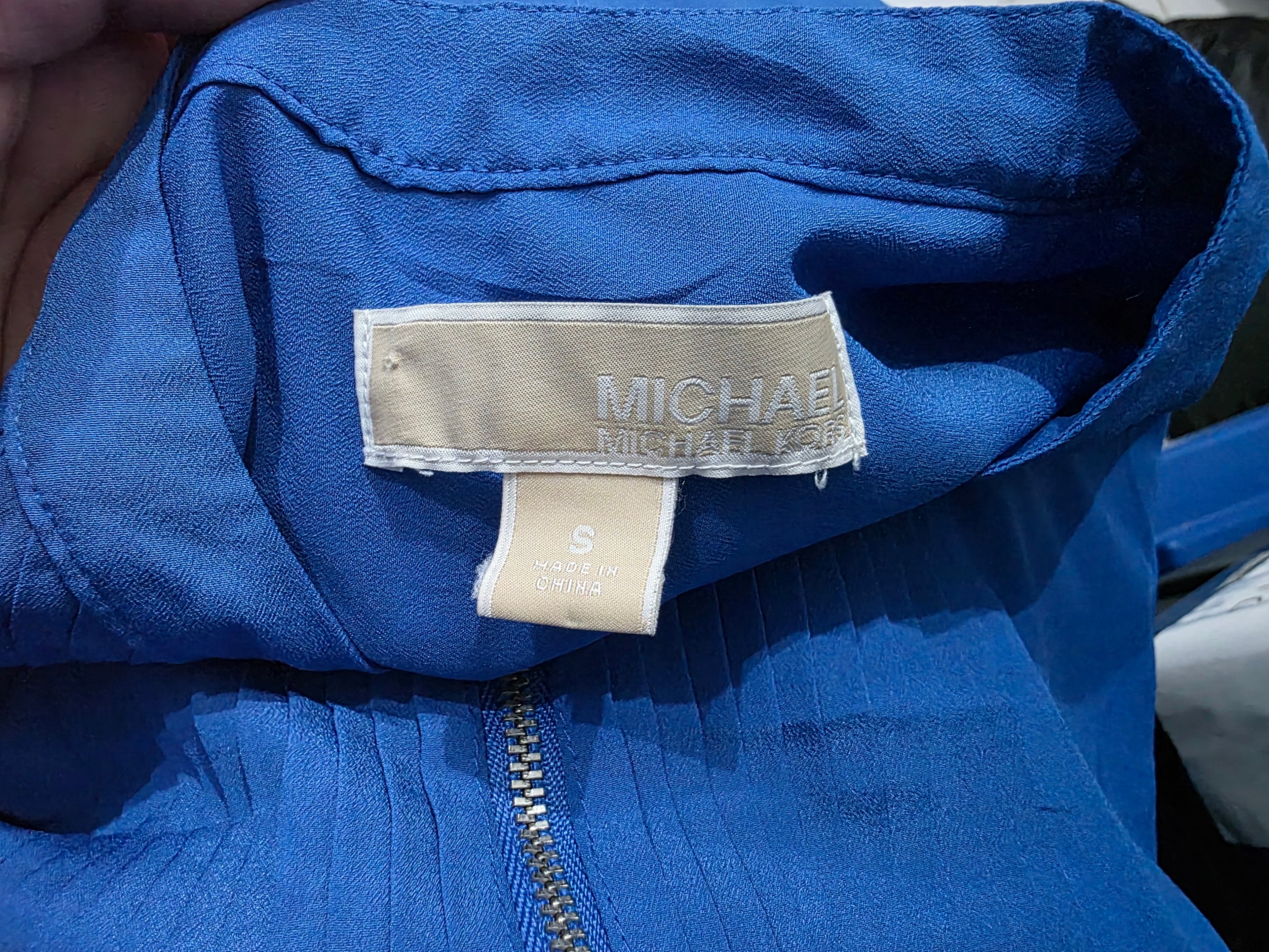 Blusa Michael Kors De Mujer Talla Chica Azul Con Plateado