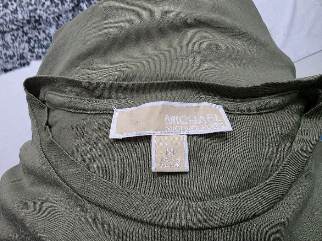 Playera Michael Kors Mujer Verde Opaco Mediana Manga Amplia