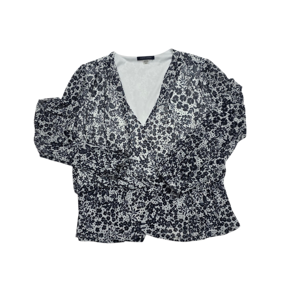 Blusa Tommy Hilfiger De Mujer Floreada Gris/blanco